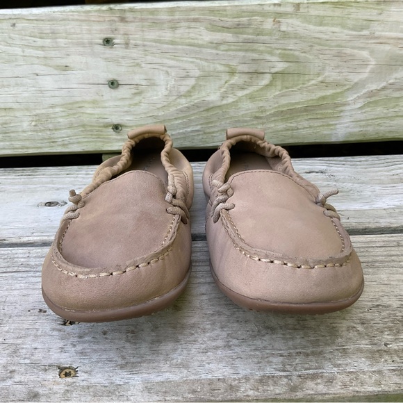 Hush Puppies Ballet Flats Leather Taupe Tan Moccasin HPO Flex Slip On Size 7.5 M - Picture 6 of 16